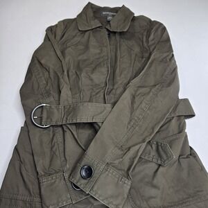 Banana Republic Factory Women's Classic Trench Army Green, Belted, Pockets  A6